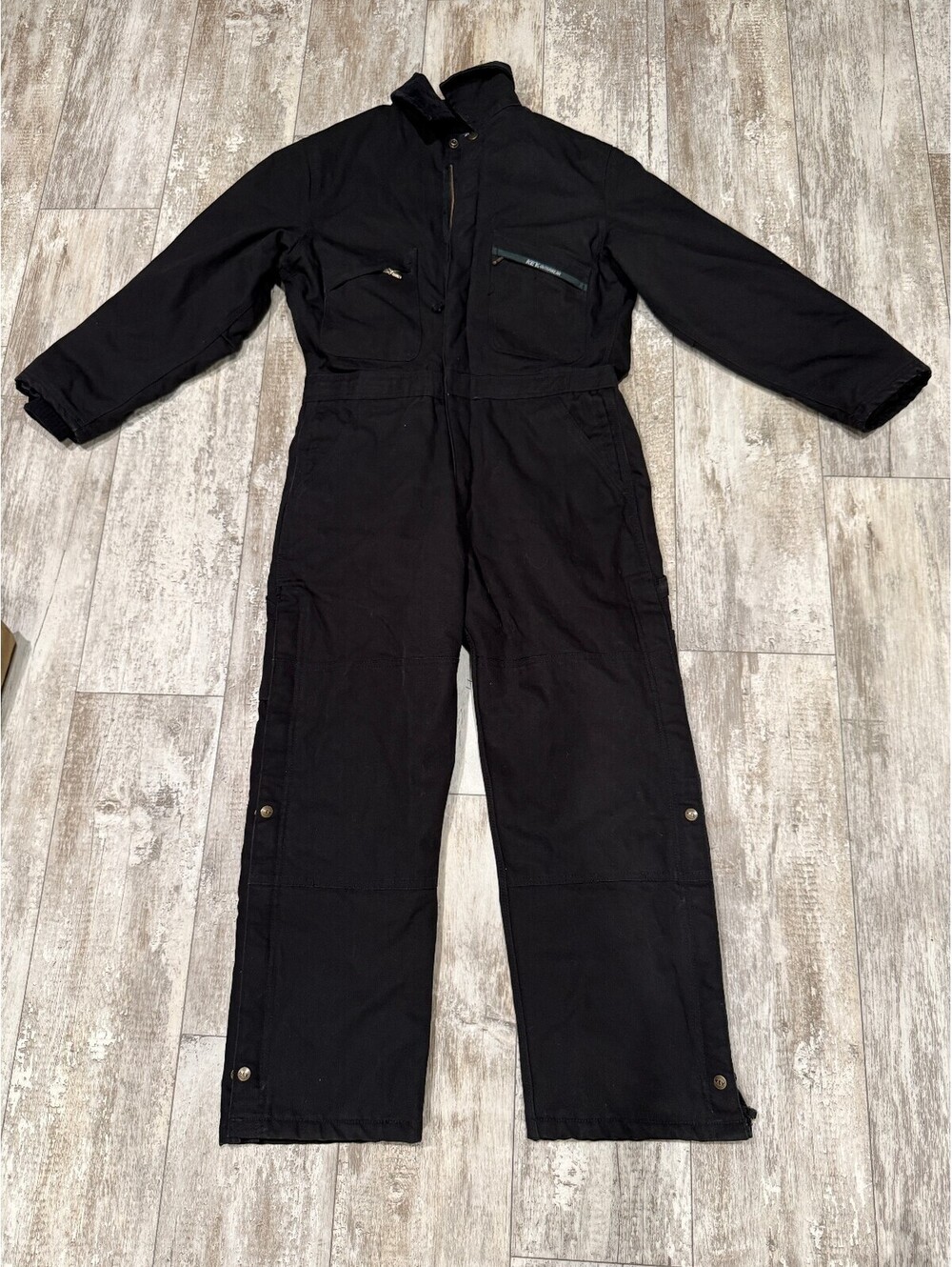 KEY Insulated Coveralls Black Workwear Utility Vintage Style